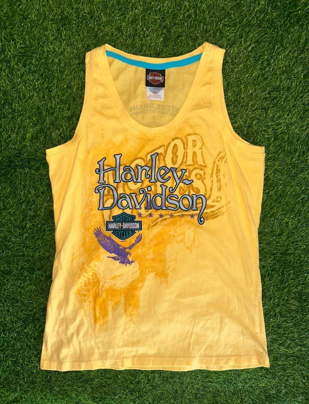 Harley-Davidson Tank Top Size L Yellow Eagle Graphic